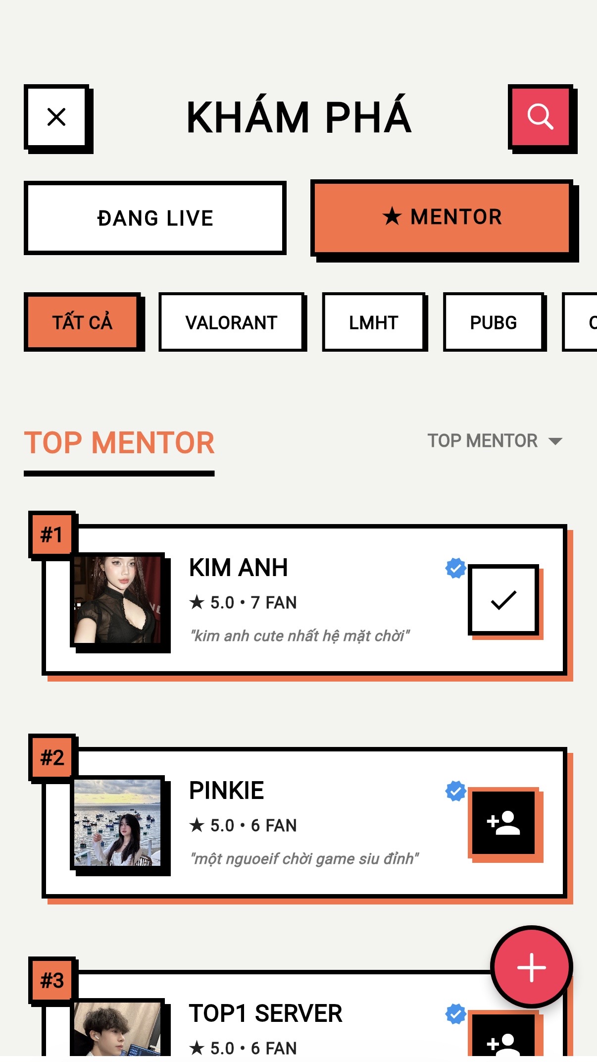 Tìm Kiếm Mentor
